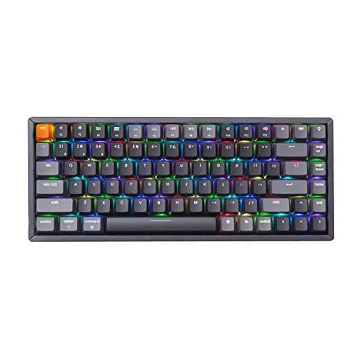 Keychron K2 Wireless Bluetooth/USB Wired Gaming Mechanical Keyboard, Compact 84 Keys RGB LED Backlit Red Switch N-Key Rollover, Aluminum Frame for Mac Windows image