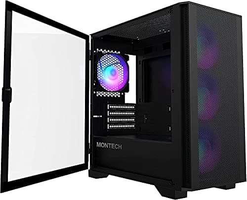 Montech AIR 100 ARGB MicroATX Mid Tower Black Tempered Glass Side Panel main image