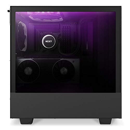 NZXT H510 Elite - CA-H510E-B1 - Premium Mid-Tower ATX Case PC Gaming Case - Dual-Tempered Glass Panel - Front I/O USB Type-C Port - Vertical GPU Mount - Integrated RGB Lighting - Black image