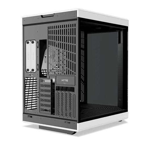 Hyte Y70 Touch Infinite Dual Chamber ATX Mid Tower Modern Aesthetic Case with Integrated 2.5K LCD Touchscreen - Panda/White image