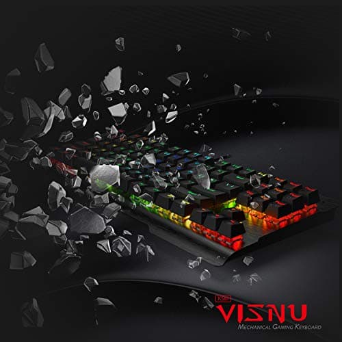 Redragon K561 VISNU Mechanical Gaming Keyboard, Anti-ghosting 87 Keys, RGB Backlit, Wired Compact Keyboard with Clicky Blue Switches for Laptop, Windows, PC Games image