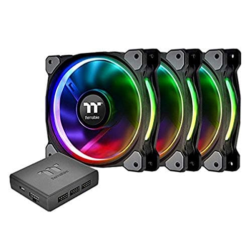 Thermaltake Riing Plus 140mm Black Addressable RGB PWM 3-Pack image
