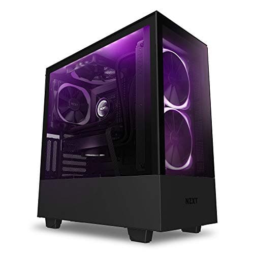 NZXT H510 Elite - CA-H510E-B1 - Premium Mid-Tower ATX Case PC Gaming Case - Dual-Tempered Glass Panel - Front I/O USB Type-C Port - Vertical GPU Mount - Integrated RGB Lighting - Black image