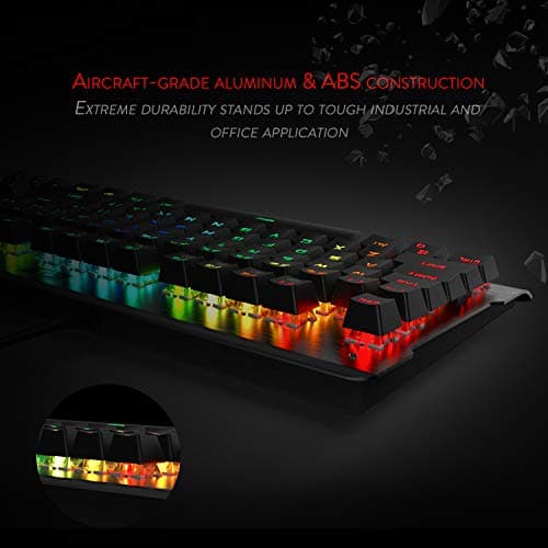 Redragon K561 VISNU Mechanical Gaming Keyboard, Anti-ghosting 87 Keys, RGB Backlit, Wired Compact Keyboard with Clicky Blue Switches for Laptop, Windows, PC Games image