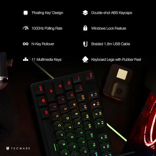 Tecware Phantom RGB Wired Outemu Blue Gaming Keyboard image