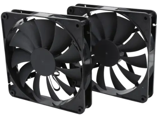 Rosewill 140mm Case Fan Computer Case Fan with Advanced Fluid Dynamic Bearing for Ultra Quietness and Silent Operation Standard 140 mm Case Fan with 3 Pin & Molex / LP4 Connectors, Black, 2-Pack image