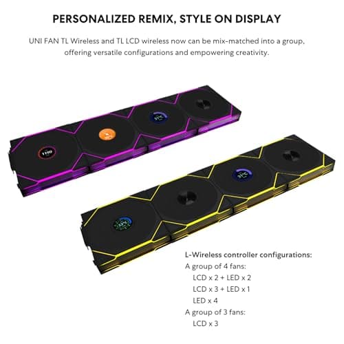 Lian Li UNI FAN TL LCD Wireless 120mm White ARGB PWM 3-Pack image