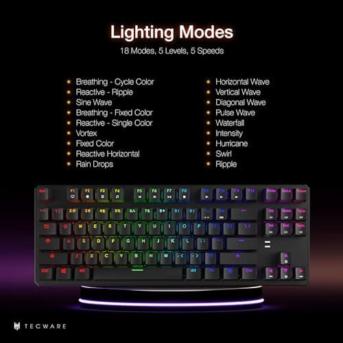 Tecware Phantom RGB Wired Outemu Blue Gaming Keyboard image