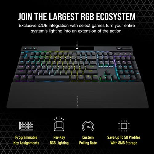Corsair K70 RGB PRO Wired Cherry MX Blue Gaming Keyboard image