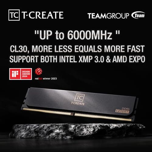 TEAMGROUP T-Create Expert 32GB (2x16GB) DDR5 6000 CL30 Black image