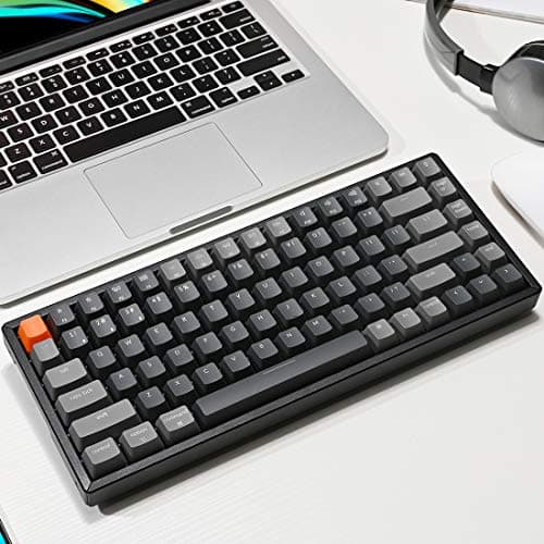Keychron K2 Wireless Bluetooth/USB Wired Gaming Mechanical Keyboard, Compact 84 Keys RGB LED Backlit Red Switch N-Key Rollover, Aluminum Frame for Mac Windows image