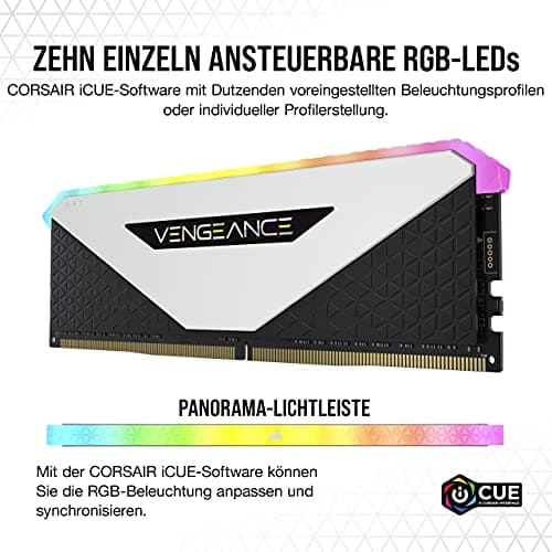Corsair Vengeance RGB RT White / Black DDR4-3600 CL18 32GB (4x8GB) image