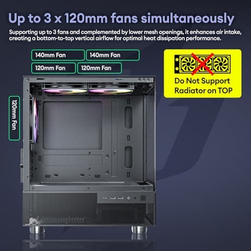 Okinos Aqua 3 Micro ATX Mini Tower Black Tempered Glass Side Panel image