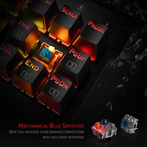 Redragon K561 VISNU Mechanical Gaming Keyboard, Anti-ghosting 87 Keys, RGB Backlit, Wired Compact Keyboard with Clicky Blue Switches for Laptop, Windows, PC Games image