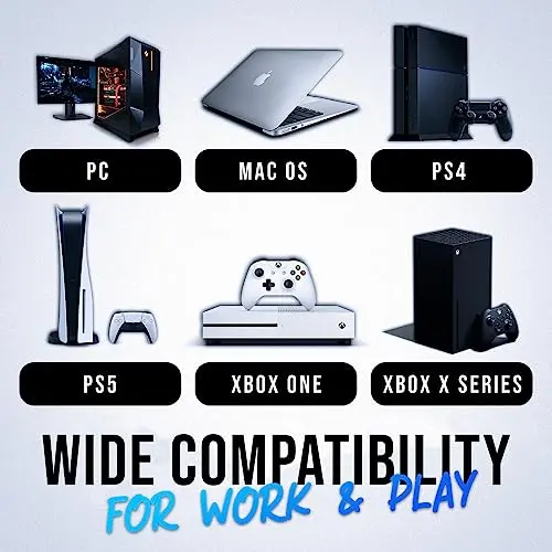 KLIM Chroma Wireless Gaming Keyboard + Slim, Durable, Ergonomic, Quiet, Waterproof, Silent Keys + Backlit Wireless Keyboard for PC PS4 Xbox One Mac + Teclado Gamer + New 2020 Version + Black image