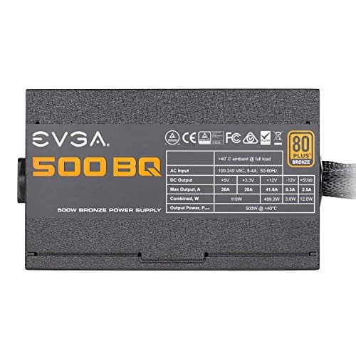 EVGA 500 BQ, 80+ BRONZE 500W, Semi Modular, FDB Fan, 3 Year Warranty, Power Supply image