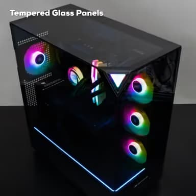 iBuypower Element 9 ATX Mid Tower Black with Tempered Glass Side Panel ...