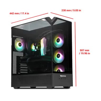 iBuypower Element 9 ATX Mid Tower Black with Tempered Glass Side Panel ...