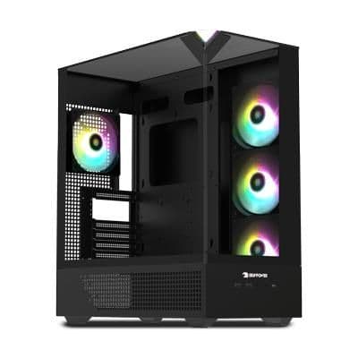 iBuypower Element 9 ATX Mid Tower Black with Tempered Glass Side Panel ...