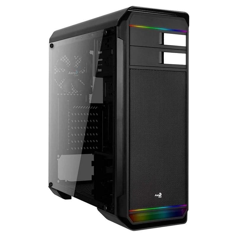 Aerocool Aero-500G RGB ATX Mid Tower Black Tempered Glass image