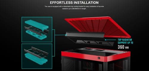 GAMDIAS NESO P1 ATX Full Tower Black / Red with Tempered Glass Side Panel and USB 3.2 Gen 2 Type-C, USB 3.2 Gen 1 Type-A image