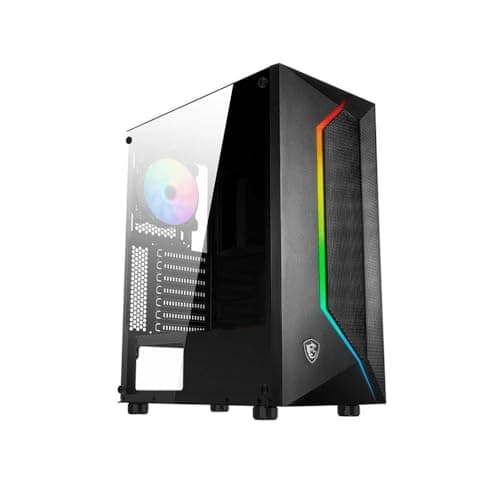 MSI MAG VAMPIRIC 100R ATX Mid Tower Black with Tempered Glass Side Panel and USB 3.2 Gen 1 Type-A, USB 2.0 Type-A image