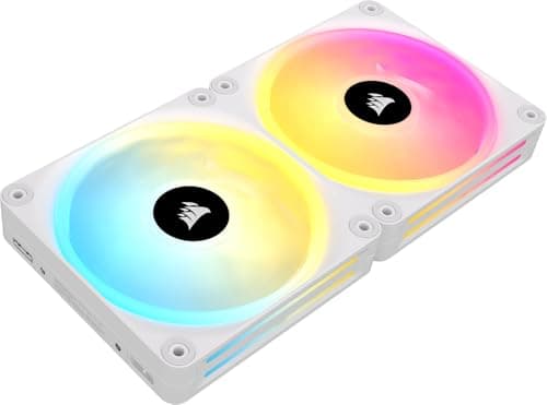 Corsair iCUE LINK QX140 RGB Starter Kit 140mm White Addressable RGB PWM 82.5 CFM 2-Pack image