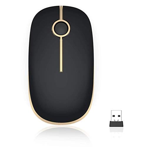 Jelly Comb 2.4G Slim Wireless Mouse with Nano Receiver MS001 (Black and Gold) image