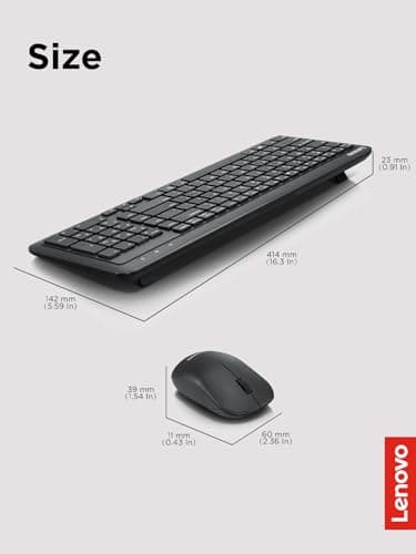 Lenovo 300 Wired/Wireless Standard Keyboard With Optical Mouse image