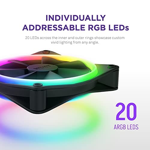 NZXT F120 RGB DUO 120mm Black Addressable RGB PWM 48.58 CFM 1-Pack image