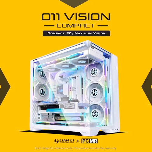 Lian Li O11 VISION COMPACT ATX Mid Tower White Tempered Glass Side Panel image