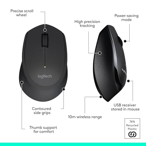 Logitech MK345 Wireless Combo - Full-sized Keyboard with Palm Rest and Comfortable Right-Handed Mouse image