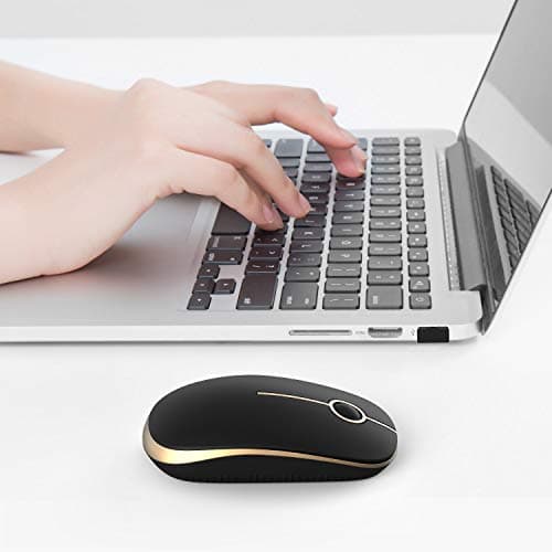 Jelly Comb 2.4G Slim Wireless Mouse with Nano Receiver MS001 (Black and Gold) image