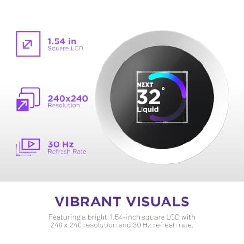 NZXT KRAKEN PLUS RGB 240 MM WHITE AIO LIQUID COOLER WITH 1.54" LCD image