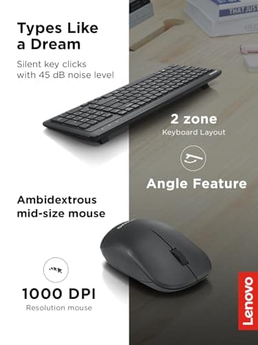 Lenovo 300 Wired/Wireless Standard Keyboard With Optical Mouse image