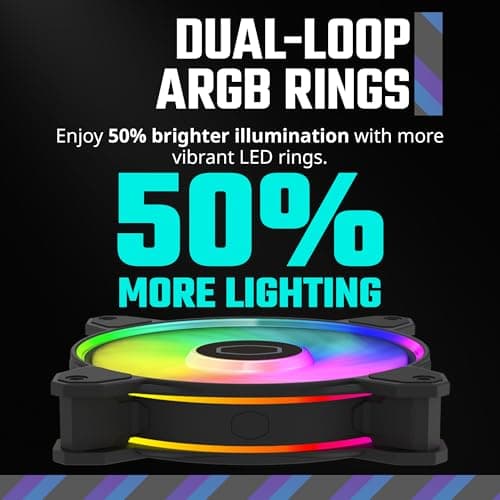 Cooler Master MasterFan MF120 Halo² 120mm Black PWM Addressable RGB 3-Pack image