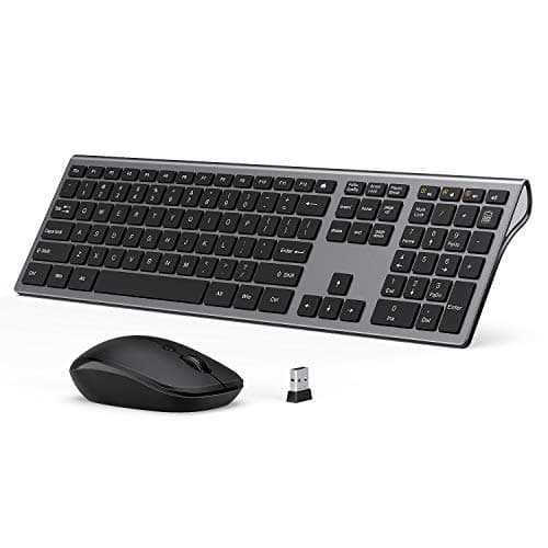Wireless Keyboard and Mouse Combo - LEKVEY Slim Keyboard Mice, 2.4GHz 109 Keys Full Size Wireless Keyboard Mouse Set, with Number Pad, Silent Click, Stylish Design, US Layout (QWERTY), Space Gray image