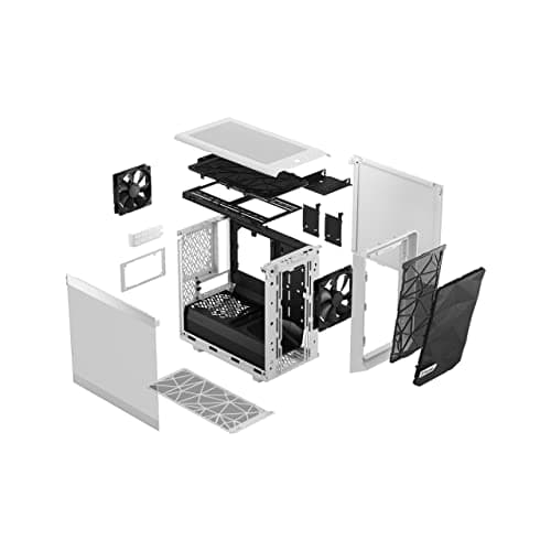 Fractal Design Meshify 2 Nano Mini-ITX Tower White with Tempered Glass Side Panel and USB 3.2 Gen 2 Type-C USB 3.2 Gen 1 Type-A image