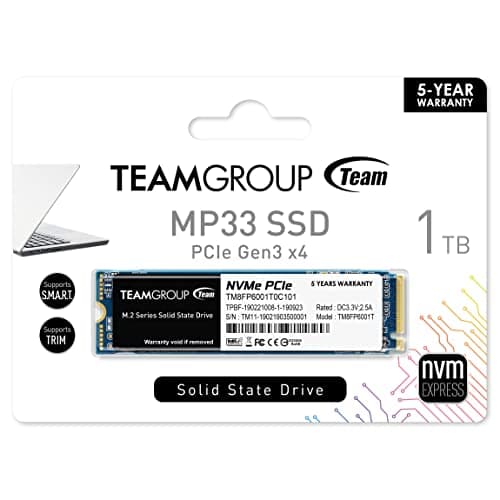 TEAMGROUP MP33 1TB M.2-2280 SSD PCIe 3.0 x4 NVMe image