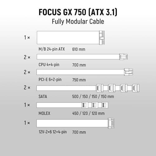 SeaSonic Focus GX V4 ATX 3 (2024) ATX 1000W Fully Modular 80+ Gold Certified image