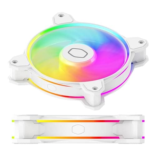 Cooler Master MasterFan MF120 Halo2 120mm White Addressable RGB PWM 51.88 CFM image