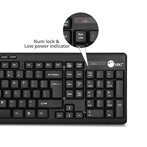 SIIG JK-WR0T12-S1 Wireless Standard Keyboard With Optical Mouse image