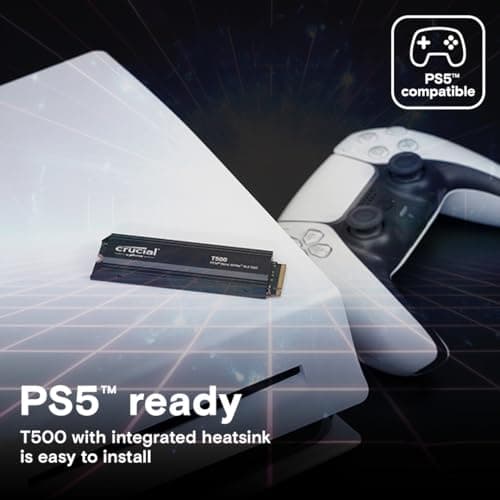 Crucial T500 W/Heatsink 4TB M.2-2280 SSD PCIe 4.0 x4 NVMe image