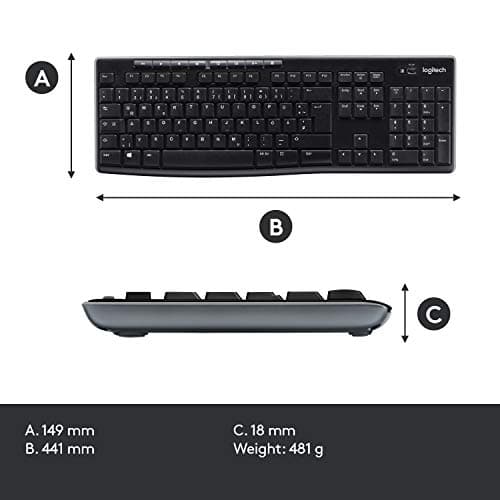 Logitech MK270 Wireless Combo Standard Keyboard with Optical Mouse image