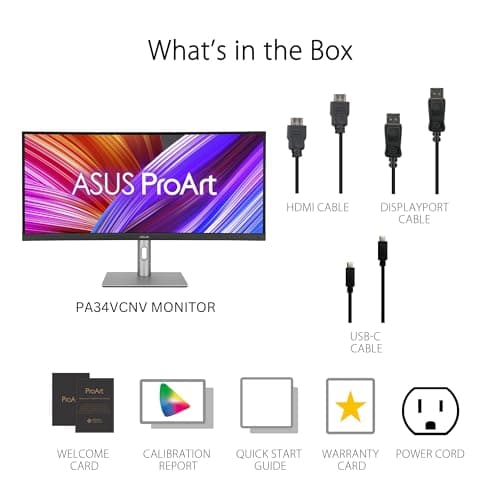Asus ProArt Display PA34VCNV 34.1" 3440x1440 60Hz IPS Curved Monitor image