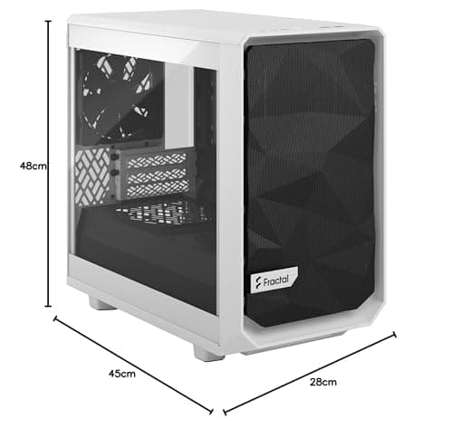 Fractal Design Meshify 2 Nano Mini-ITX Tower White with Tempered Glass Side Panel and USB 3.2 Gen 2 Type-C USB 3.2 Gen 1 Type-A image
