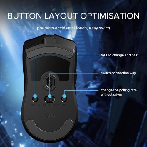 DeLUX M800 Ultra Wireless/Bluetooth/Wired Optical Mouse image