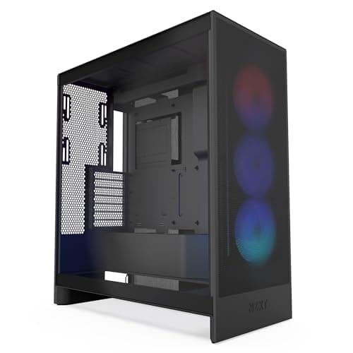 NZXT H7 Flow 2024 - Mid-Tower ATX Airflow Case - Includes Pre-Installed 3 x 120mm Fans - CM-H72FB-01 - Supports Bottom Fans for Dedicated GPU Cooling - Cable Management - Black main image