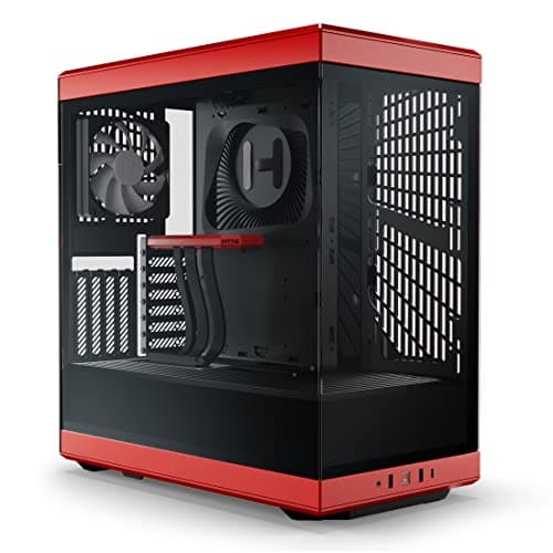 HYTE Y40 ATX Mid Tower Red / Black with Tempered Glass Side Panel and USB 3.2 Gen 2 Type-C, USB 3.2 Gen 1 Type-A image