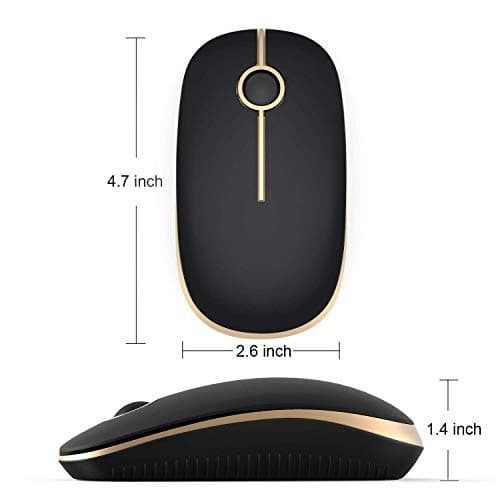 Jelly Comb 2.4G Slim Wireless Mouse with Nano Receiver MS001 (Black and Gold) image